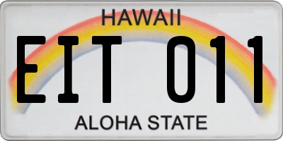 HI license plate EIT011