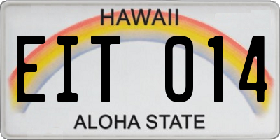 HI license plate EIT014