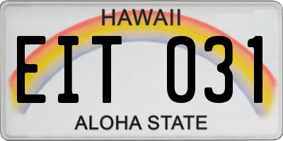 HI license plate EIT031