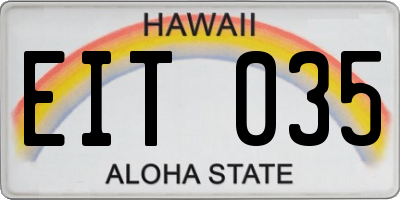 HI license plate EIT035