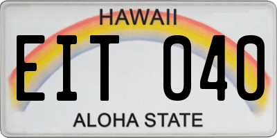 HI license plate EIT040