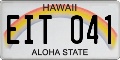 HI license plate EIT041