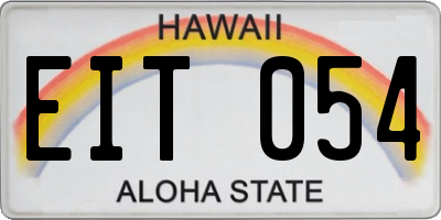 HI license plate EIT054