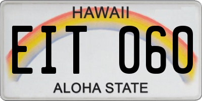 HI license plate EIT060