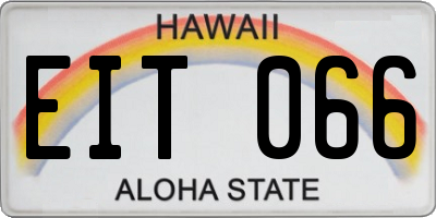 HI license plate EIT066