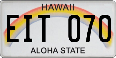 HI license plate EIT070