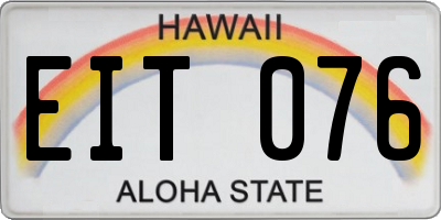 HI license plate EIT076