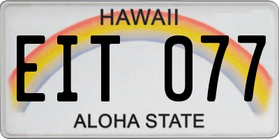HI license plate EIT077