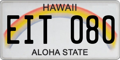 HI license plate EIT080