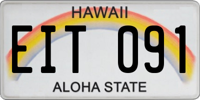HI license plate EIT091