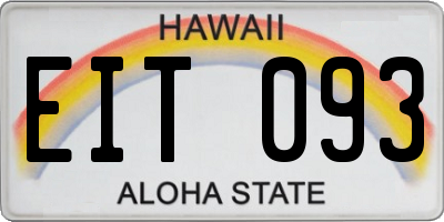 HI license plate EIT093