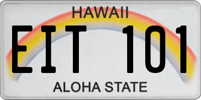 HI license plate EIT101