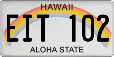 HI license plate EIT102