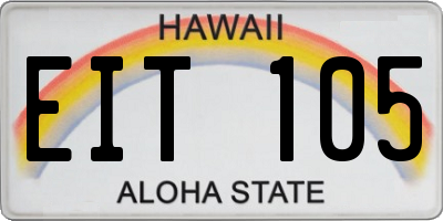 HI license plate EIT105