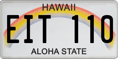 HI license plate EIT110