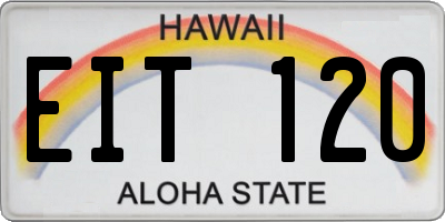 HI license plate EIT120