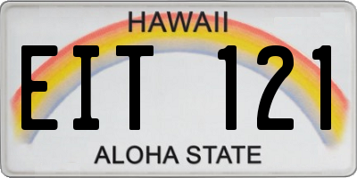 HI license plate EIT121