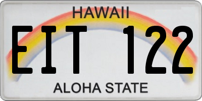 HI license plate EIT122