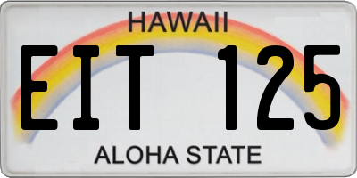 HI license plate EIT125