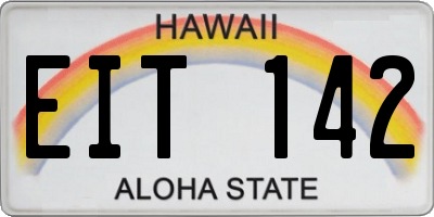 HI license plate EIT142