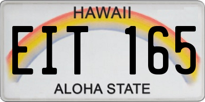 HI license plate EIT165