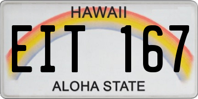 HI license plate EIT167