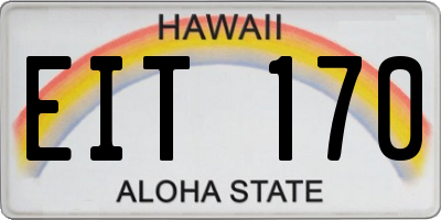 HI license plate EIT170