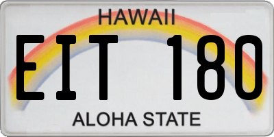 HI license plate EIT180