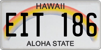 HI license plate EIT186