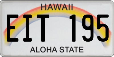 HI license plate EIT195