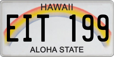 HI license plate EIT199