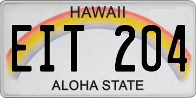 HI license plate EIT204
