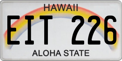 HI license plate EIT226