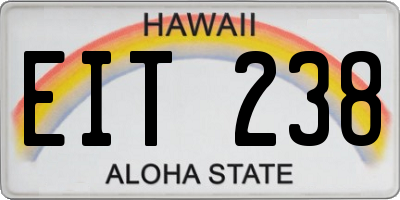 HI license plate EIT238