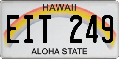HI license plate EIT249
