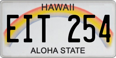 HI license plate EIT254