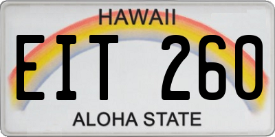 HI license plate EIT260