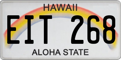 HI license plate EIT268