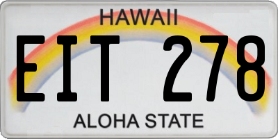 HI license plate EIT278