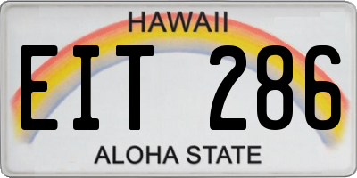 HI license plate EIT286