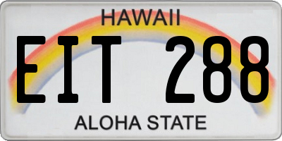 HI license plate EIT288