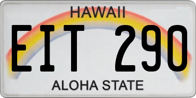 HI license plate EIT290