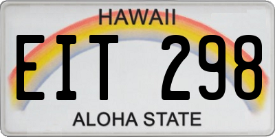 HI license plate EIT298