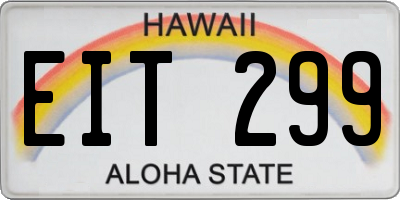 HI license plate EIT299