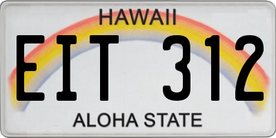 HI license plate EIT312