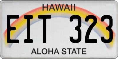 HI license plate EIT323