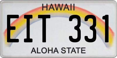 HI license plate EIT331