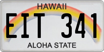 HI license plate EIT341