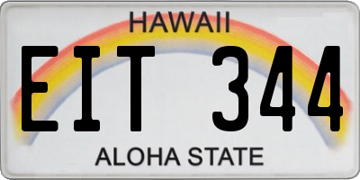 HI license plate EIT344