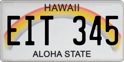 HI license plate EIT345